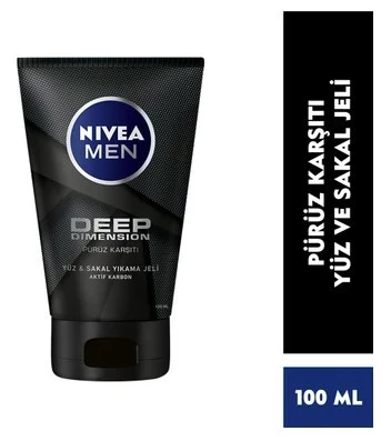 NİVEA YÜZ TEMİZLEME JELİ & MEN DEEP DIMENSION 100ML