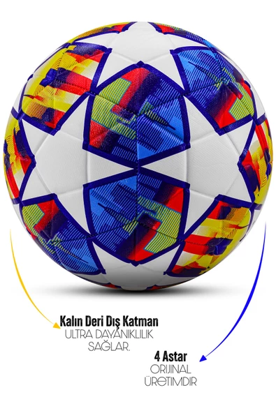 Telvesse Futbol Topu FT503 Şampiyonlar Ligi Sert Zemin Halı Saha Futbol Topu No:5 - 4