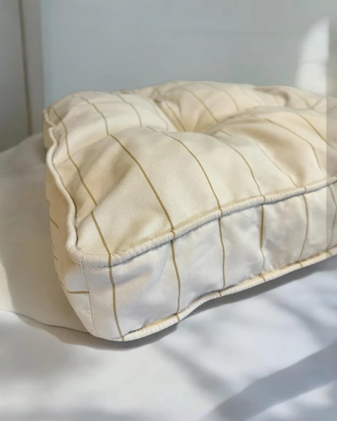 Stripe Ecru Kedi Köpek Minderi 65 x 65 cm - 5