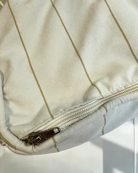 Stripe Ecru Kedi Köpek Minderi 65 x 65 cm - 6