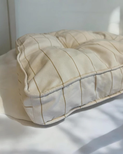 Stripe Ecru Kedi Köpek Minderi 65 x 65 cm - 4