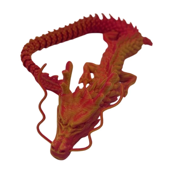 3D Hareketli Ejderha Figürlü Oyuncak - Kırmızı Sarı ürün görseli 1