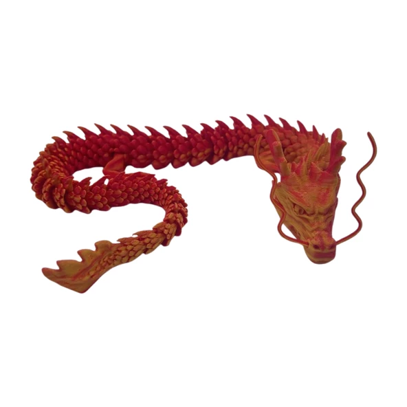 3D Hareketli Ejderha Figürlü Oyuncak - Kırmızı Sarı - Resim 4