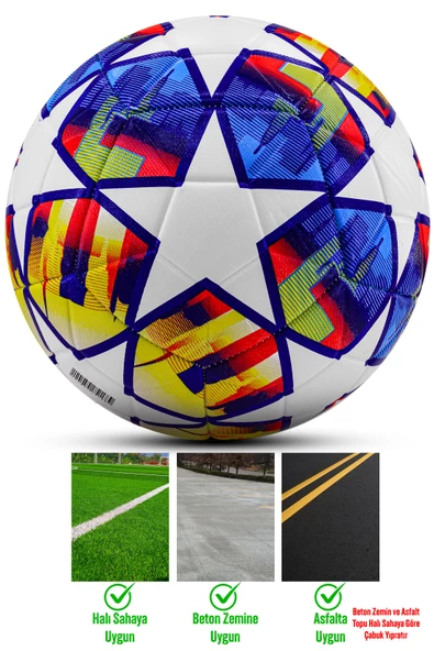 Telvesse Futbol Topu FT503 Şampiyonlar Ligi Sert Zemin Halı Saha Futbol Topu No:5 - 6
