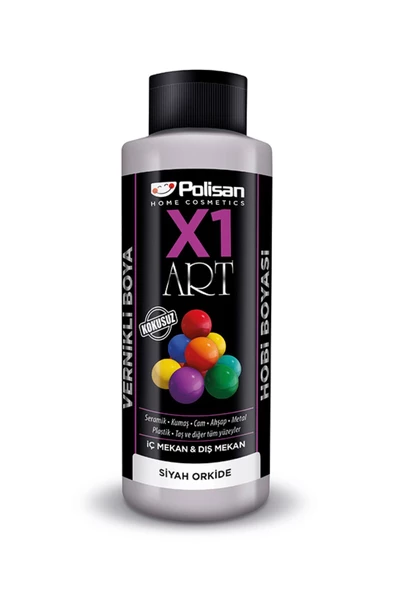Polisan X1 Art Vernikli Hobi Boyası 120ml Siyah Orkide
