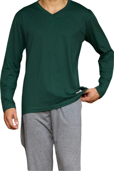 Kly Erkek Battal V Yaka Pijama Takım 9135 - 6