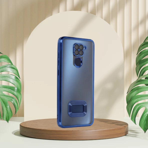 XİAOMİ REDMİ NOTE 9 YANLARI RENKLİ LENS KORUMALI LOGO GÖSTEREN  MEGA KILIF