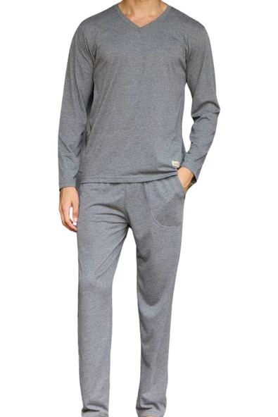 Kly Erkek Battal V Yaka Pijama Takım 9135 - 4
