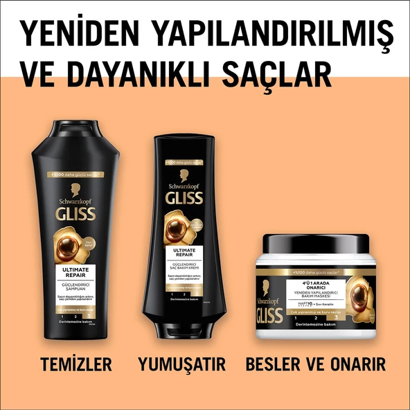 Schwarzkopf Gliss Ultimate Repair Güçlendirici & Yapılandırıcı Şampuan 400 Ml - 7