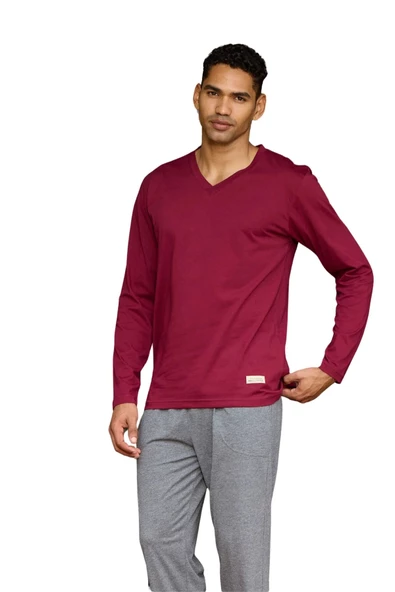 Kly Erkek Battal V Yaka Pijama Takım 9135