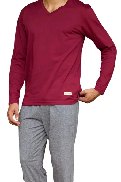 Kly Erkek Battal V Yaka Pijama Takım 9135 - 2