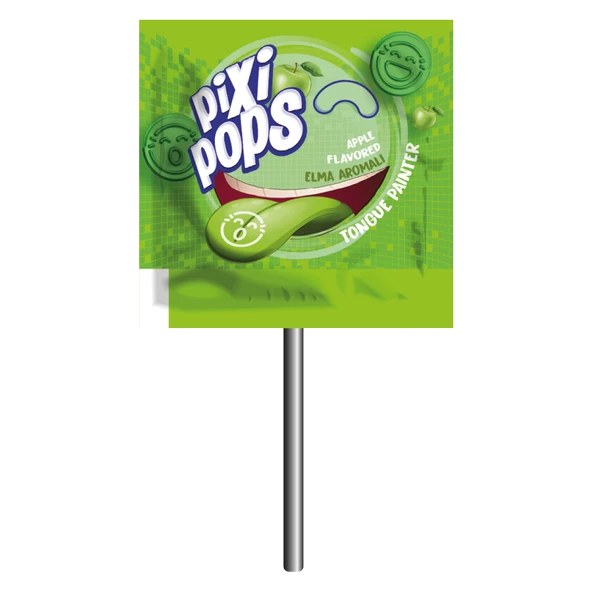 PİXİPOPS Kabartmalı Yüz İfadeli, Dil Boyayan Yassı Lolipop 6,2 Grx150adet/1 Kutu - 7