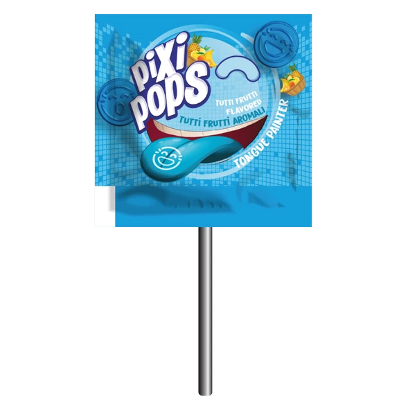 PİXİPOPS Kabartmalı Yüz İfadeli, Dil Boyayan Yassı Lolipop 6,2 Grx150adet/1 Kutu - 9