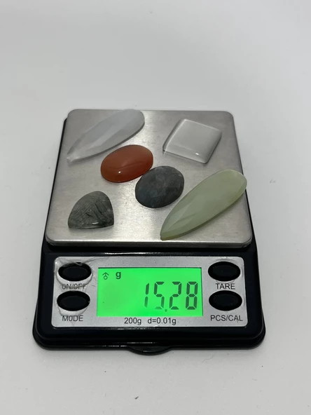 Kabaşon Kesim Kuvars Doğal Taş 15 Gram Lot 6 - 4
