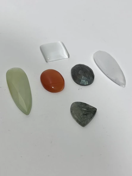 Kabaşon Kesim Kuvars Doğal Taş 15 Gram Lot 6 - 2