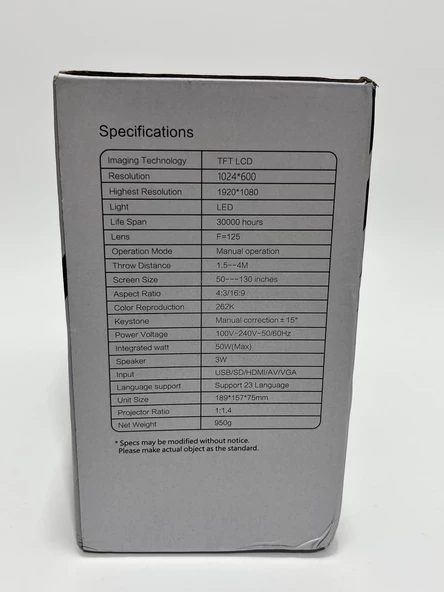 YG530 Wireless 1080P Mini Led Projeksiyon Cihazı - 9