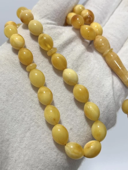 Doğal Kaya Damla Kehribar Tesbih 33lük 13,75 Gram - 2