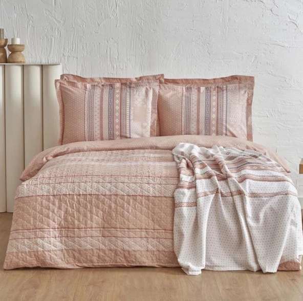 Karaca Home Keira Somon Çift Kişilik Pike Takımlı Summer Set