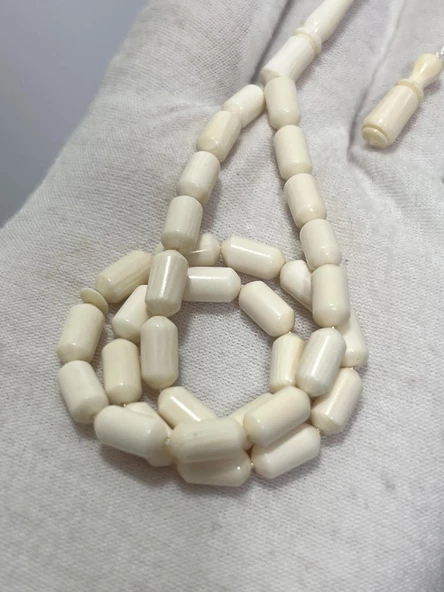 Kesme Fildişi Tesbih 8,81 Gram - Koleksiyonluk Fil Dişi Tespih - 4