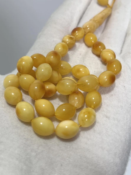 Doğal Kaya Damla Kehribar Tesbih 33lük 13,75 Gram - 4