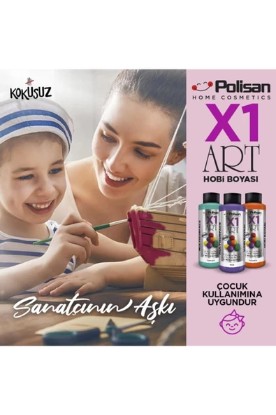 Polisan X1art Multisurface Hobi Boyası 120ml Keten - 4