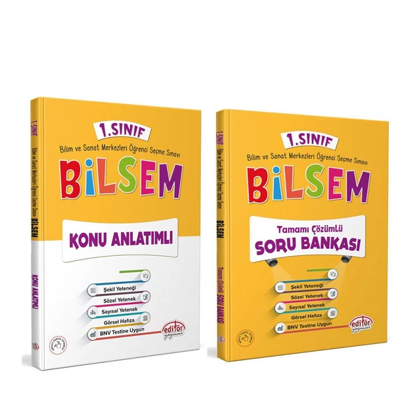 Editör 1. Sınıf Bilsem Konu ve Soru Bankası Seti 2 Kitap