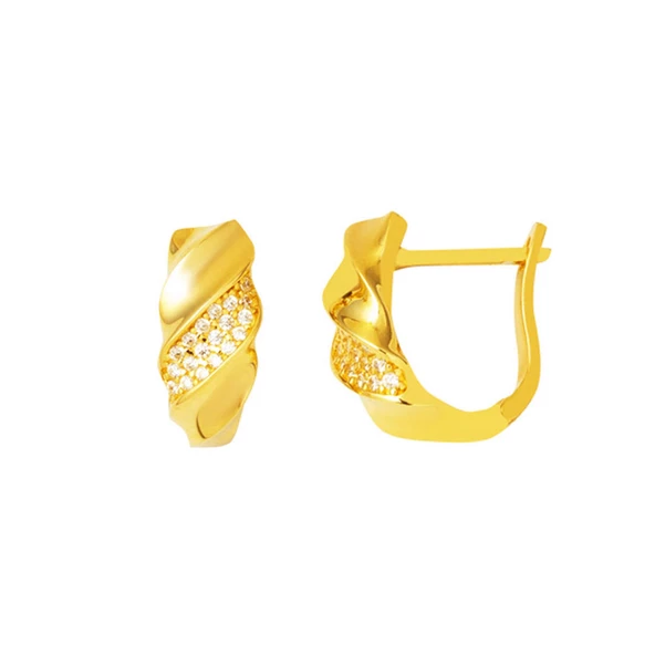 Burgulu 14 Ayar Kadın Altın Küpe ürün görseli 1