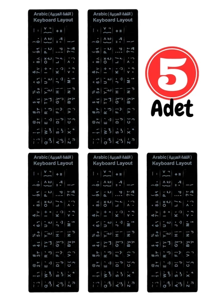 MN6 MAP01 Arapça Klavye Sticker/Kaliteli Pvc-5 Adet/Arapça Klavye Etiketi-notebook Pc Uymlu Klavye Sticker Tuş Takımı Arapça