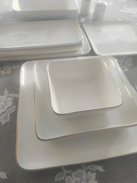 New Bone Porselen Gold Yaldızlı 30 Parça Yemek Takımı fk.117 - 3