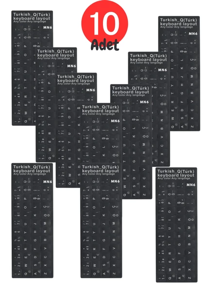 MN6 MTRQ Türkçe Q Klavye Sticker/10 Adet/laptop Pc Uymlu Türkçe Q Sticker/türkçe Q Klavye Sticker