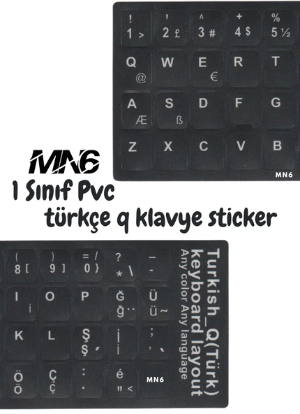 MN6 MTRQ Türkçe Q Klavye Sticker/10 Adet/laptop Pc Uymlu Türkçe Q Sticker/türkçe Q Klavye Sticker - 3