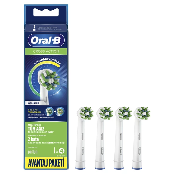 Oral-B Cross Action Clean Maximiser 4'lü Diş Fırçası Başlığı