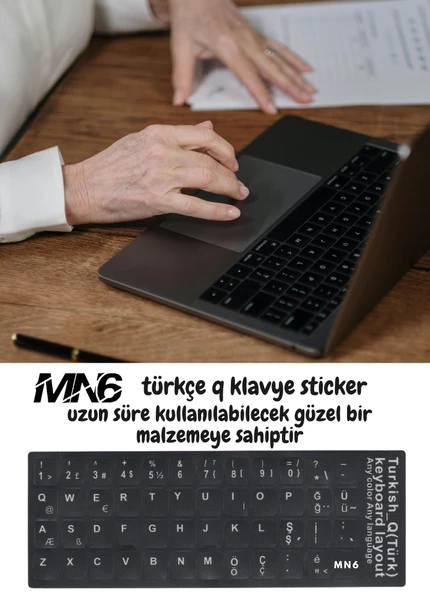 MN6 MTRQ Türkçe Q Klavye Sticker/5 Adet/laptop Pc Uymlu Türkçe Q Sticker/türkçe Q Klavye Sticker - 4