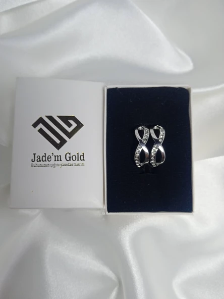 Jade'm GoldZirkon taşlı ayarlana bilir bayan yüzük - 2