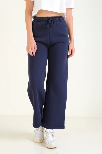 Kadın 3 İp Şardonlu Eşofman Altı Lacivert - 5