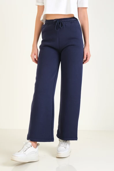 Kadın 3 İp Şardonlu Eşofman Altı Lacivert - 4