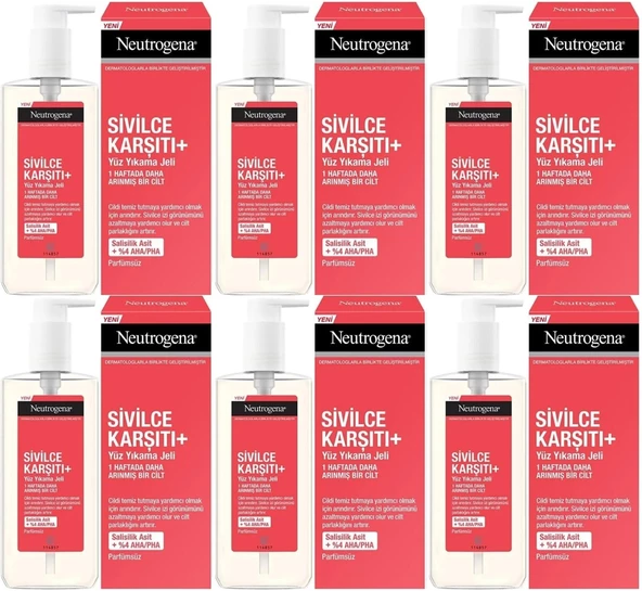 Neutrogena Düzensiz Cilt Tipleri için Yüz Yıkama Jeli 200ML (6 Lı Set)