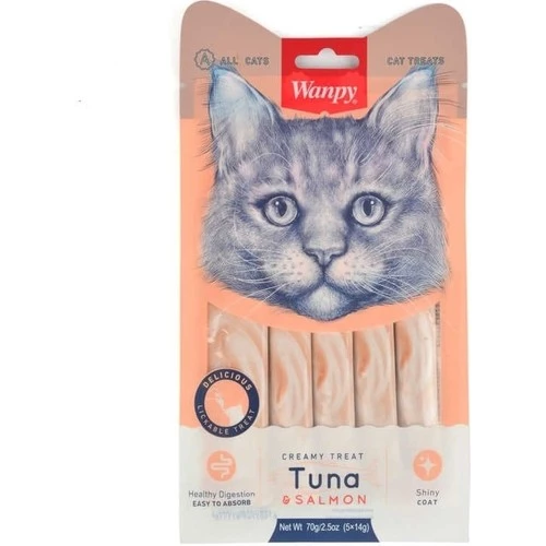 Wanpy Ton ve Somonlu Likit Kedi Ödülü 5x14gr