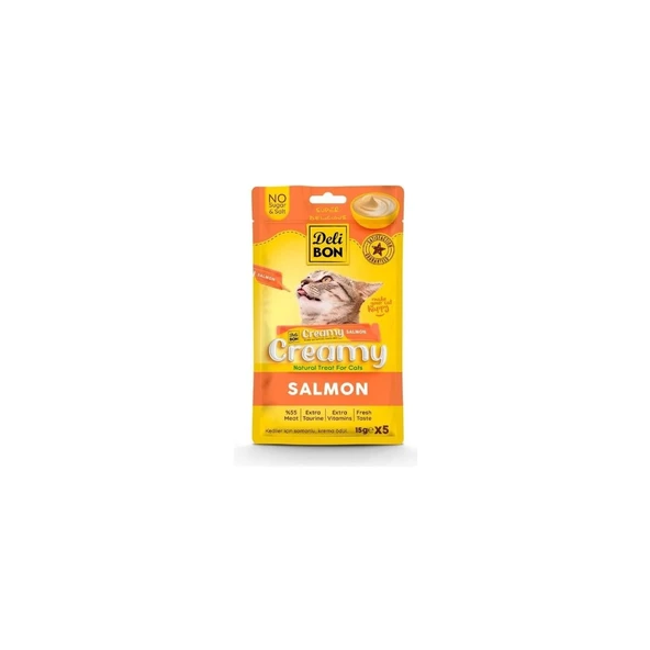 Delibon Creamy Somonlu Kedi Ödül Maması 15 gr 5li