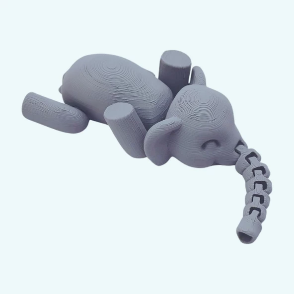 3d Hareketli Oyuncak Fil & Dekor - Gri - Resim 6