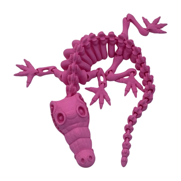 3d Hareketli Iskelet Timsah Figürlü Oyuncak - Pembe - 5