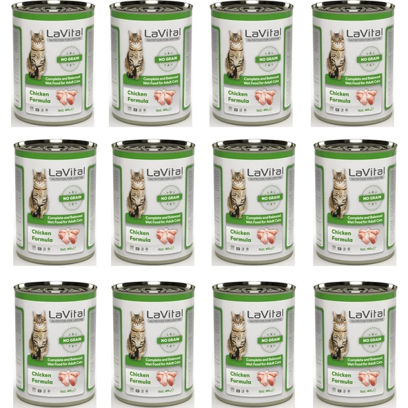 La Vital Tahılsız Tavuklu Kedi Konservesi 400 Gr. x 12 Adet