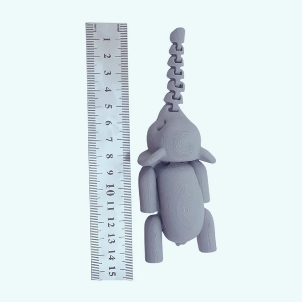 3d Hareketli Oyuncak Fil & Dekor - Gri - Resim 7