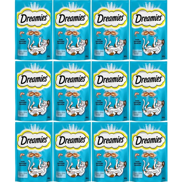 Dreamies Kedi Ödül Maması Somonlu 60 gr x 12 Adet