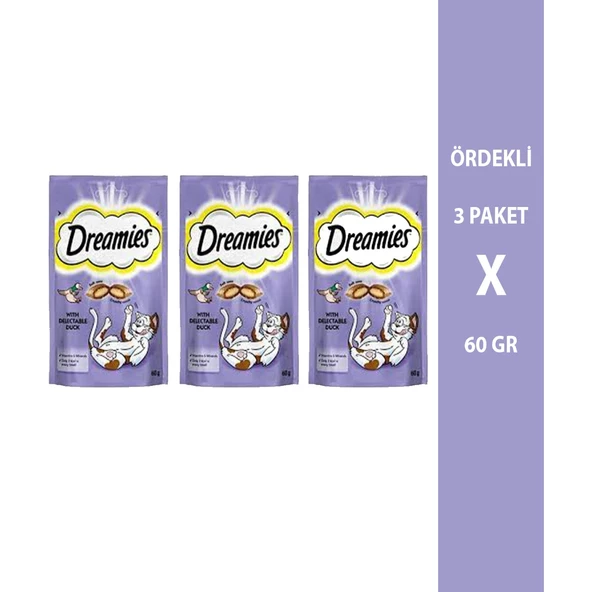 Dreamies Ördekli Kedi Ödül Maması 3X60 gr