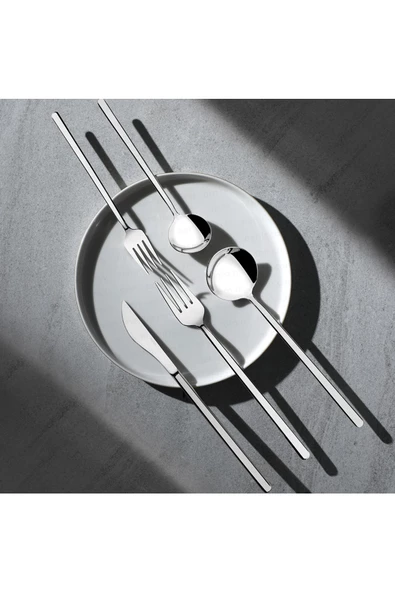 Nehir sofia çatal kaşık bıçak seti - 36 parça çatal kaşık bıçak seti takımı 6 kişilik - Resim 3
