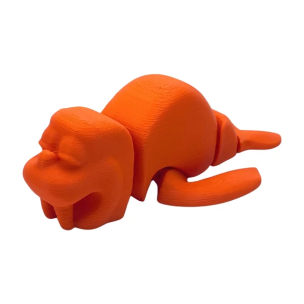 3d Hareketli Deniz Aygırı / Mors Figürlü Oyuncak - Turuncu - Resim 5