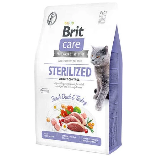 Brit Care Sterilised Ördek ve Hindi Tahılsız Kısırlaştırılmış Kedi Maması 2 kg