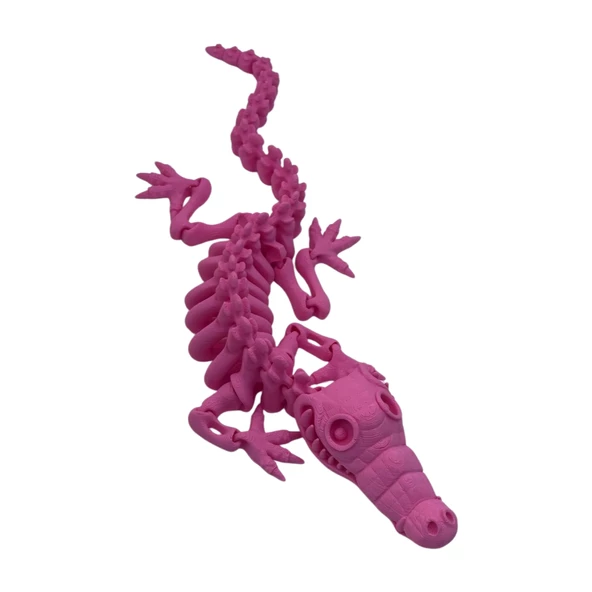 3d Hareketli Iskelet Timsah Figürlü Oyuncak - Pembe - 3