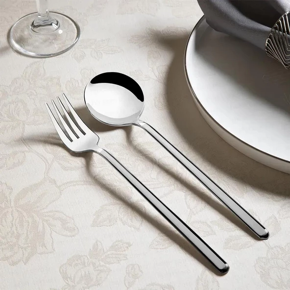 Nehir sofia çatal kaşık bıçak seti - 84 parça çatal kaşık bıçak seti takımı 12 kişilik - Resim 7